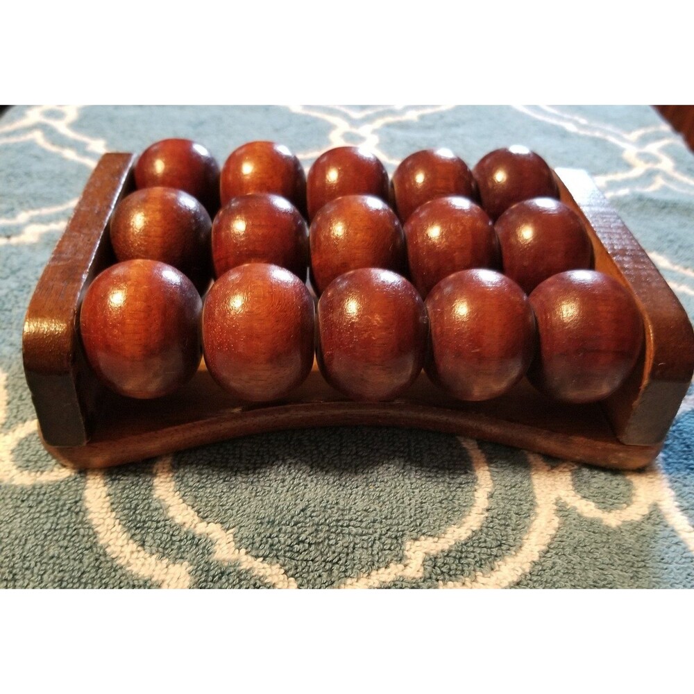 Vintage Wooden 15-Ball Roller Massager ~ Foot/Body Portable Therapy - Picture 2 of 10